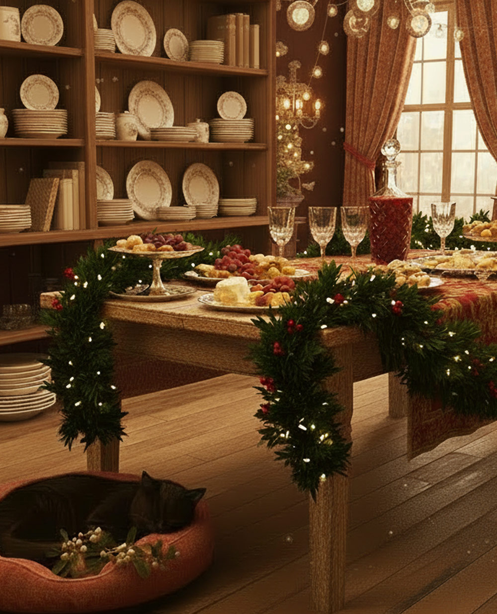 vintage Christmas holiday kitchen