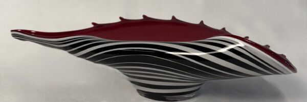Stunning  Handblown Zebra Glass Conch By Józefina - Image 3