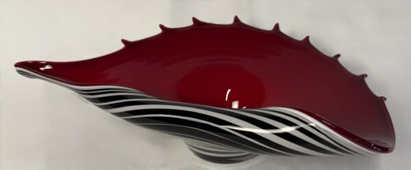 Stunning  Handblown Zebra Glass Conch By Józefina - Image 4