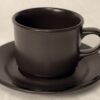 Elegant Black-0n-Black Coffee/Tea Cup with Saucer by Pfaltzgraff