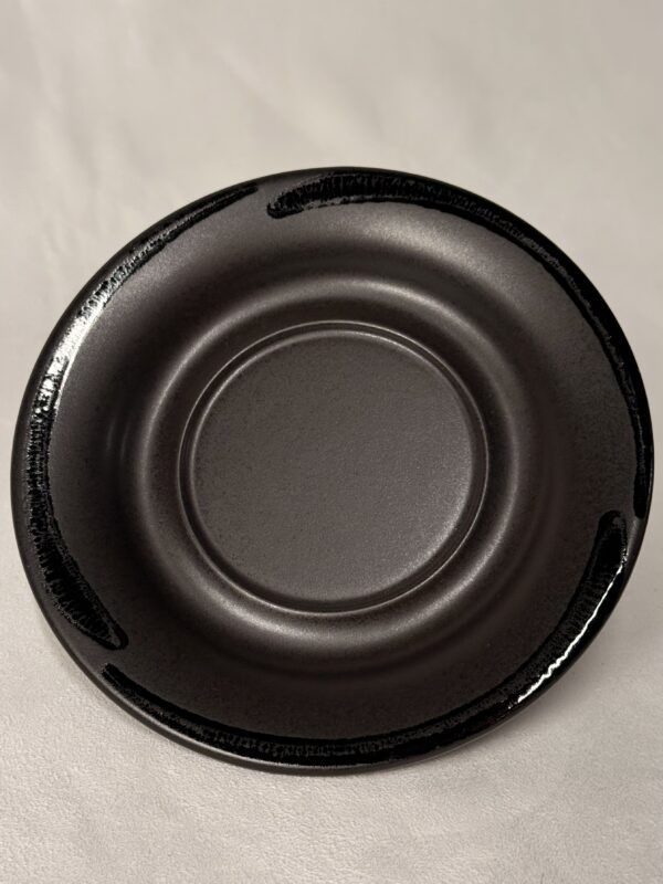 Elegant Black-0n-Black Coffee/Tea Cup with Saucer by Pfaltzgraff - Image 2