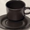 Elegant Black-0n-Black Coffee/Tea Cup with Saucer by Pfaltzgraff - Image 3