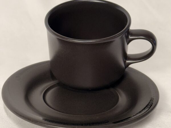 Elegant Black-0n-Black Coffee/Tea Cup with Saucer by Pfaltzgraff - Image 3