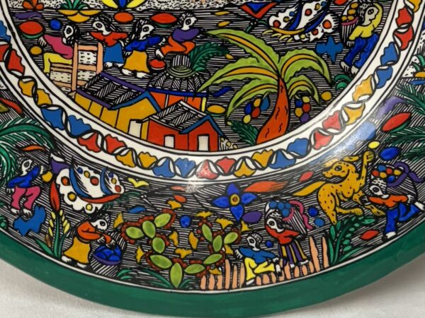Brightly Colored 12-inch Hand-painted Mexican Folk Art   - Image 3