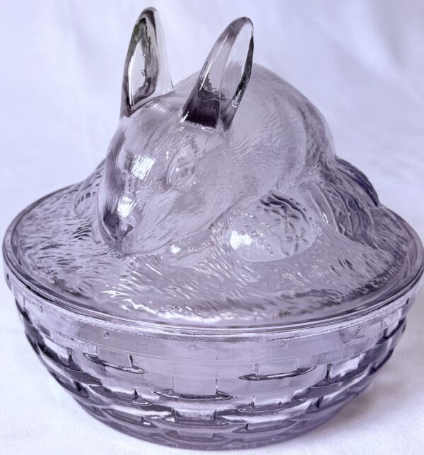 Lavender Longaberger Nested Bunny with Eggs