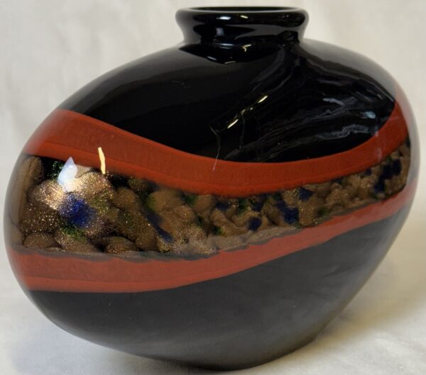 Dale Tiffany Curvy Favrile Hand-Blown Vase - Image 4