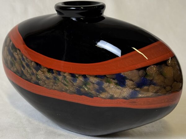 Dale Tiffany Curvy Favrile Hand-Blown Vase - Image 3