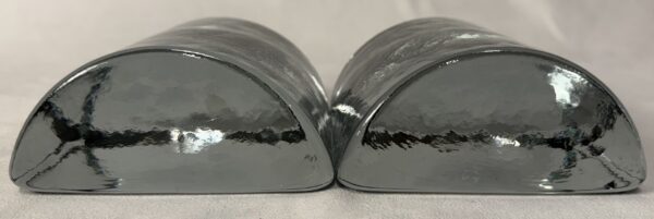 Pair Blenko Demilune Clear Glass Bookends MCM - Image 5