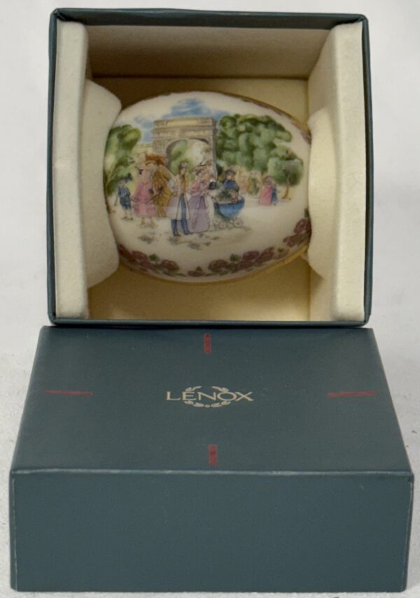 1985 Lenox Limited Edition Porcelain Easter Egg Paris Scene - Image 5