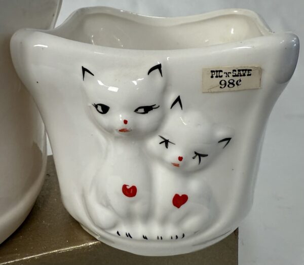 Pair of Pic 'n' Save Kitty MCM Planters - Image 4