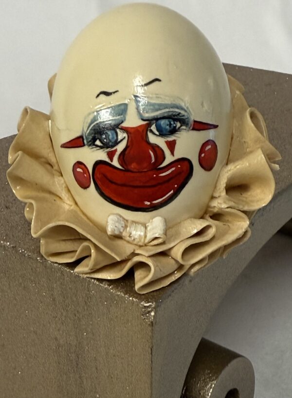 Exquisitely hand-painted clown "Eggspressions by Paula"