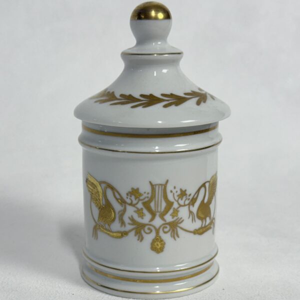 French Gold&White Limoges Porcelain Apothecary Jar