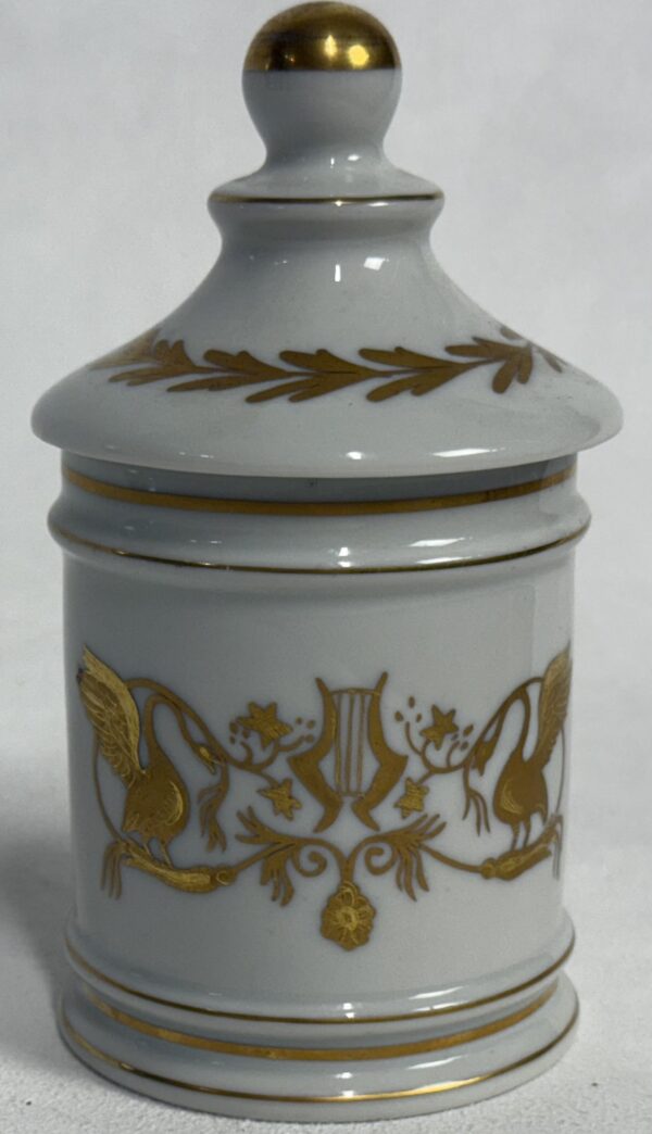 French Gold&White Limoges Porcelain Apothecary Jar - Image 3
