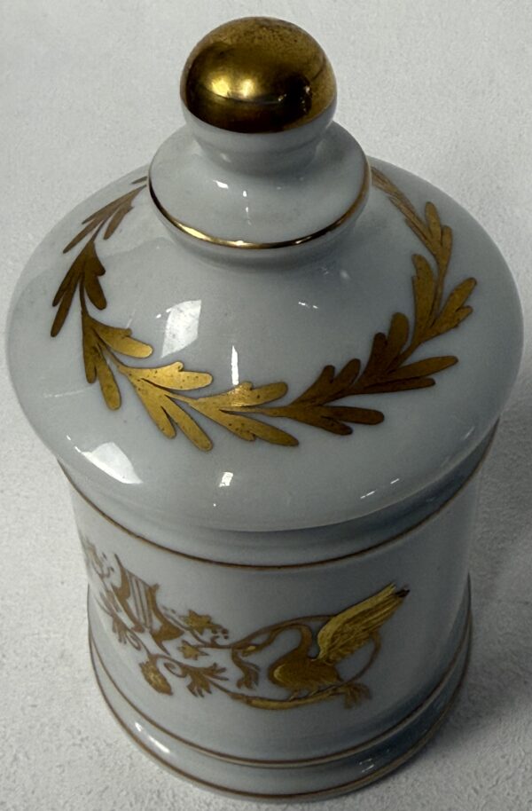 French Gold&White Limoges Porcelain Apothecary Jar - Image 2