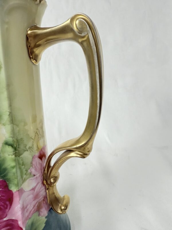 Green sweetheart pitcher with pretty pink flowers - Image 8