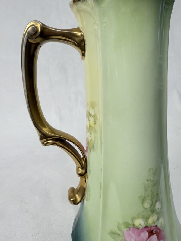 Green sweetheart pitcher with pretty pink flowers - Image 6