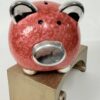Sweet Silver & Pink Enamel Piggy Bank 