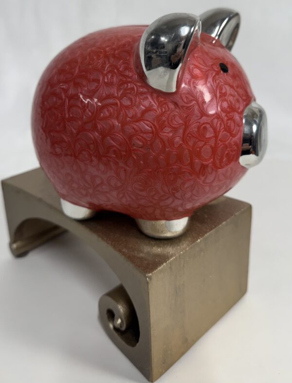 Sweet Silver & Pink Enamel Piggy Bank  - Image 6