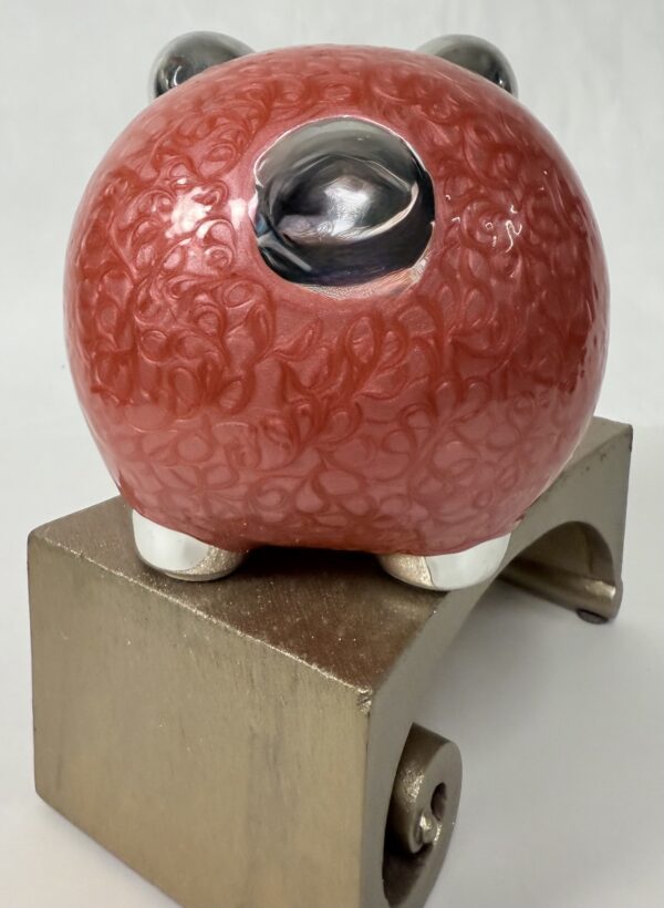 Sweet Silver & Pink Enamel Piggy Bank  - Image 8