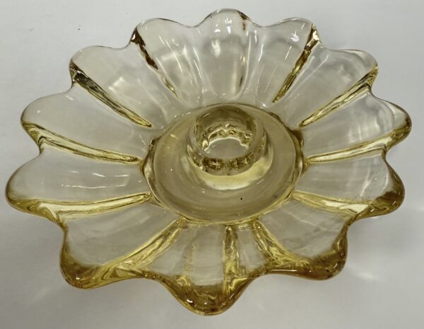 Celestial Sun Gold Fostoria Floral/Star Candlestick Holders - Image 2