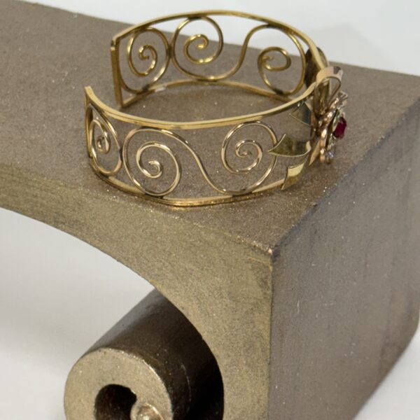 Gorgeous 1940s Harry Iskin Art Deco Bracelet/Arm Cuff - Image 5