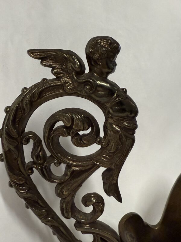Ornate brass cherub ewer serving  handle & spout - Image 5