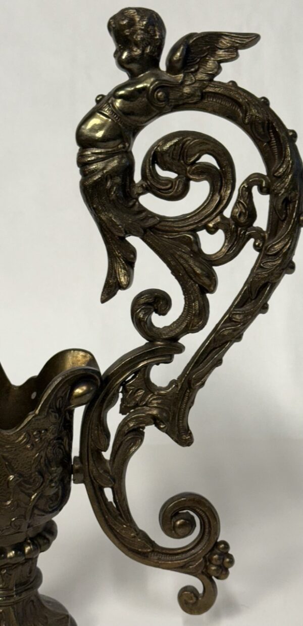 Ornate brass cherub ewer serving  handle & spout - Image 7