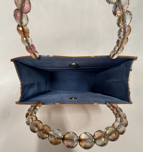 Glass-Bead Handled  Brocade Purse - Image 3