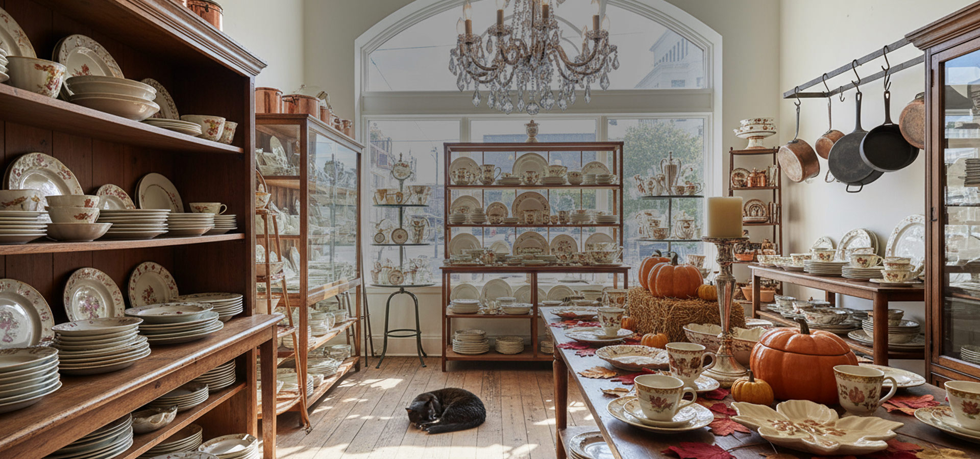 Autumn Vintage Priceless Finds, with cat