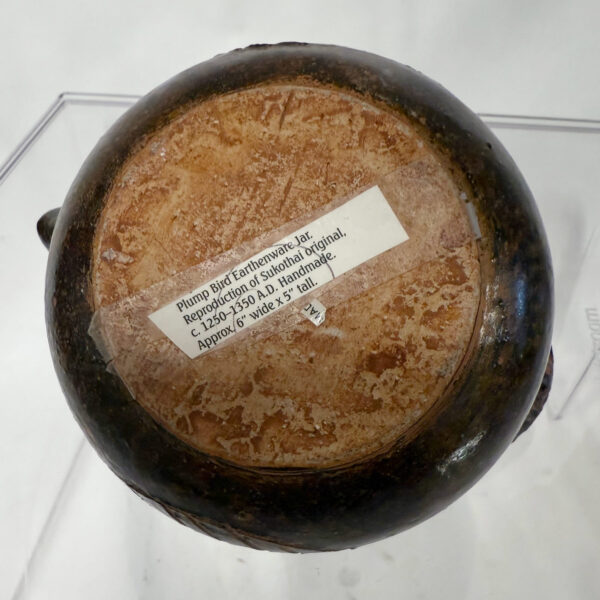 Plump Bird Earthenware Jar, reproduction of Sukothai