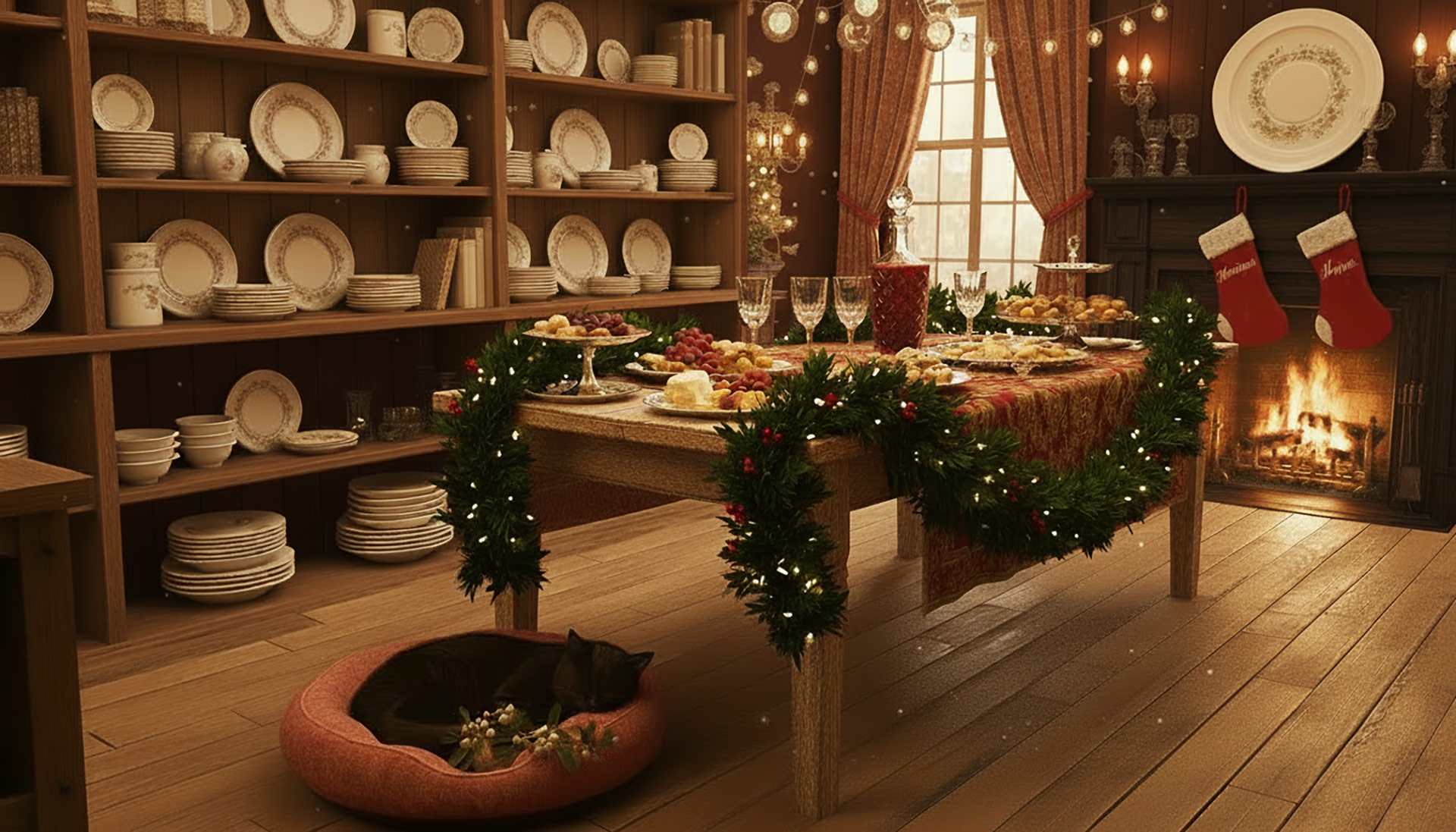 vintage Christmas holiday kitchen